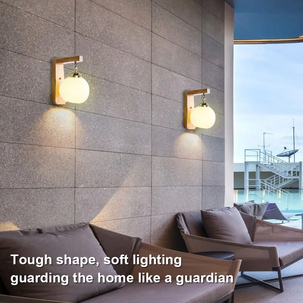 Glass Retro Indoor Lights E27 LED Concise Wall Lamp Led Light Home Warm Wood Living Room
Glass Retro Indoor Lights E27 LED Concise Wall Lamp Led Light Home Warm Wood Living Room