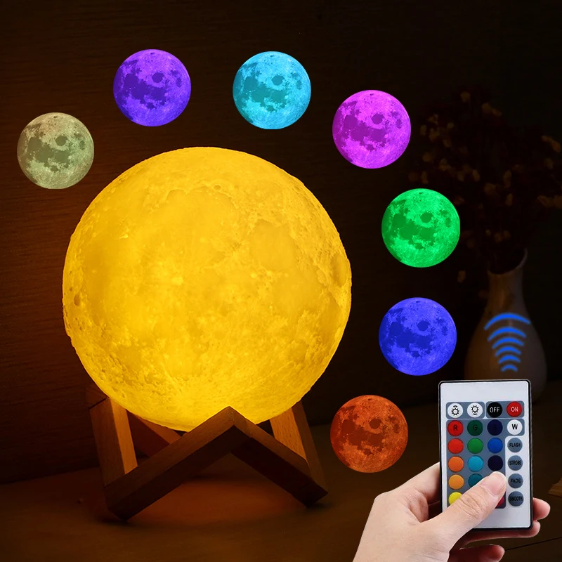 Декоративная лампа в виде Луны с дистанционным управлением Usb праздничный