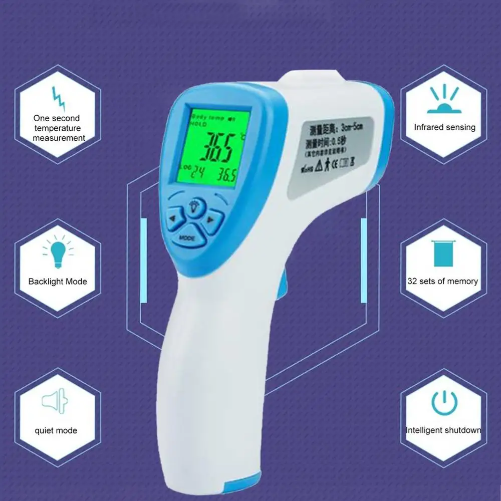 2020 Handheld Infrared Thermometer High Precision Portable Thermometer Home Non-Contact Infrared Thermometer
2020 Handheld Infrared Thermometer High Precision Portable Thermometer Home Non-Contact Infrared Thermometer