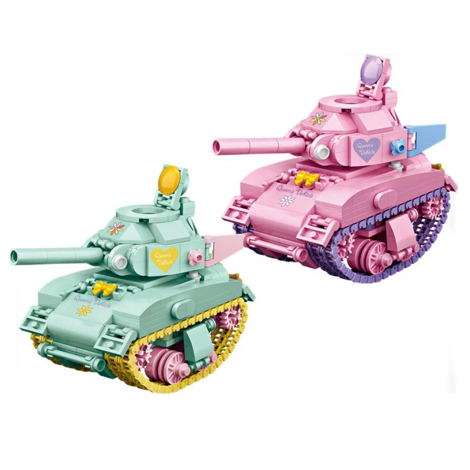 

Loz креативный современный военный автомобиль Мини Алмазный строительный блок розовый Sherman M4 Танк Сборная модель Кирпичи игрушки для детей подарок