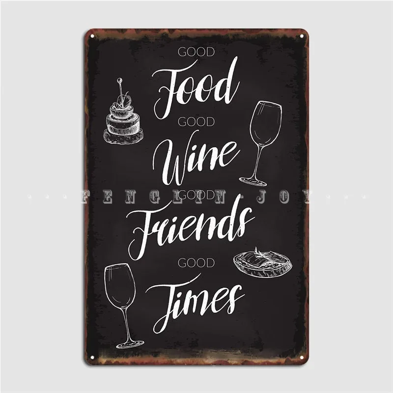 Постер с надписью Good Food для друзей металлический плакат винтажный Настенный