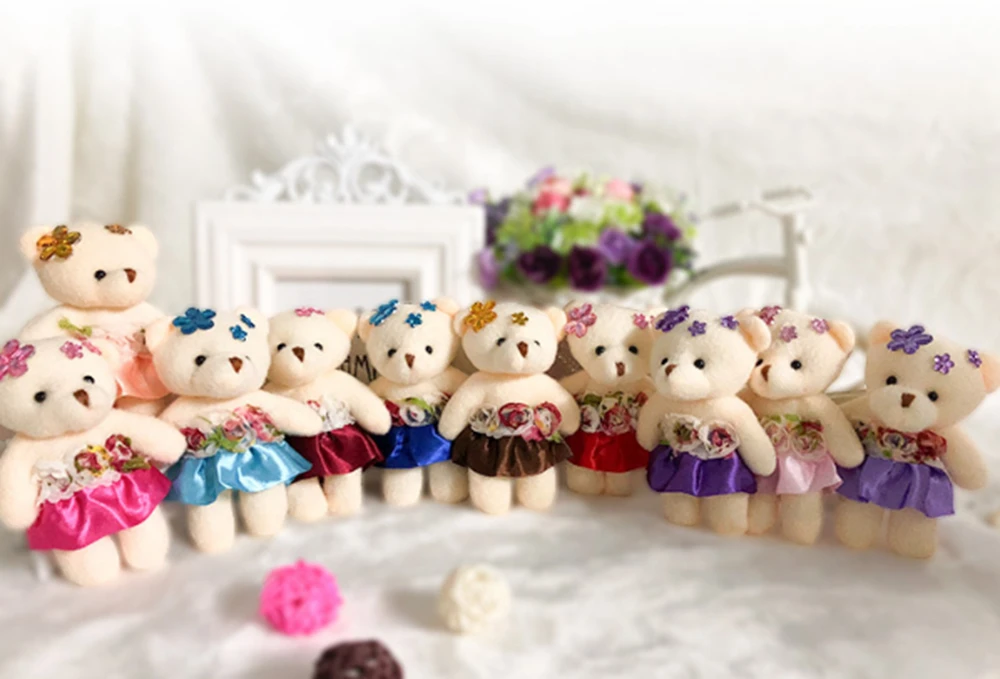 Фото 13 см Алмазный плюшевый медведь плюшевая игрушка свадебная кукла праздничный