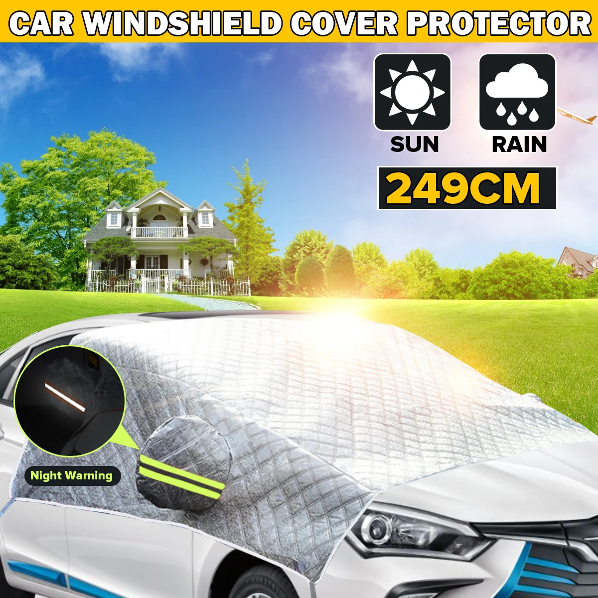 Universal Car Windshield Mirror Reflective Bar Cover Sun Shade Protector Winter Snow Ice Rain Dust Frost Guard Aluminium Film
Universal Car Windshield Mirror Reflective Bar Cover Sun Shade Protector Winter Snow Ice Rain Dust Frost Guard Aluminium Film