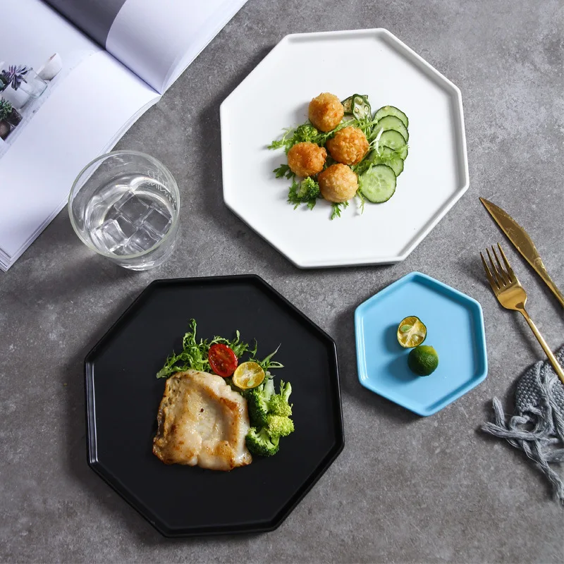 Nordic Solid Octagon Ceramic Flat Plate Porcelain Matte Dinner Tableware Anti-skid Steak Pasta Tray Salad Snack Dishes Plate
Nordic Solid Octagon Ceramic Flat Plate Porcelain Matte Dinner Tableware Anti-skid Steak Pasta Tray Salad Snack Dishes Plate