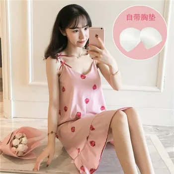 Pajamas Women Summer new Sexy with Chest Pad Korean Suspenders Nightdress Lovely Loose Princess Home Clothes Sleepwear nightwear
Pajamas Women Summer new Sexy with Chest Pad Korean Suspenders Nightdress Lovely Loose Princess Home Clothes Sleepwear nightwear