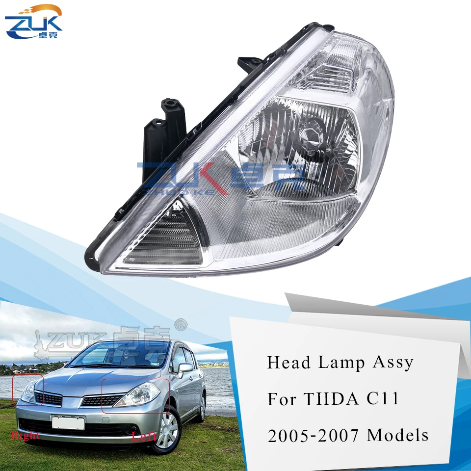 ZUK Front Bumper Headlight Headlamp For NISSAN TIIDA LATIO VERSA C11 2005 2006 2007 Replacement Head Light Head Lamp Sub-Assy
ZUK Front Bumper Headlight Headlamp For NISSAN TIIDA LATIO VERSA C11 2005 2006 2007 Replacement Head Light Head Lamp Sub-Assy