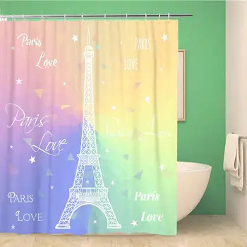 Bathroom Shower Curtain Abstract Love Paris Text Eiffel Tower on Bright Watercolor Background Polyester Fabric 60x72 inches
Bathroom Shower Curtain Abstract Love Paris Text Eiffel Tower on Bright Watercolor Background Polyester Fabric 60x72 inches
