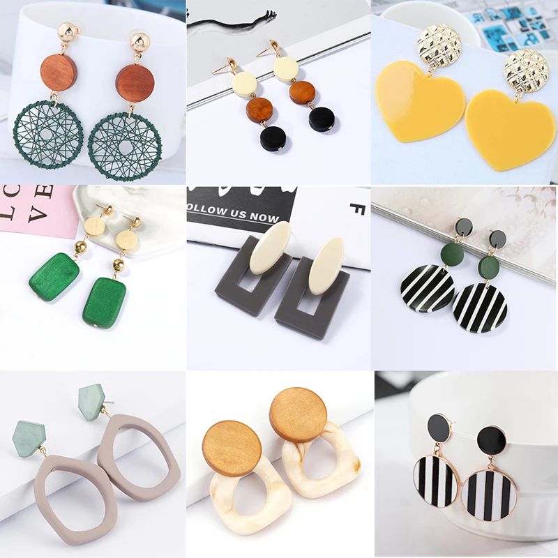 Korean Style Earrings New Fashion Simple Wood Resin acetic Geometry Long Dangle Earrings Round Crystal Jewelry
Korean Style Earrings New Fashion Simple Wood Resin acetic Geometry Long Dangle Earrings Round Crystal Jewelry