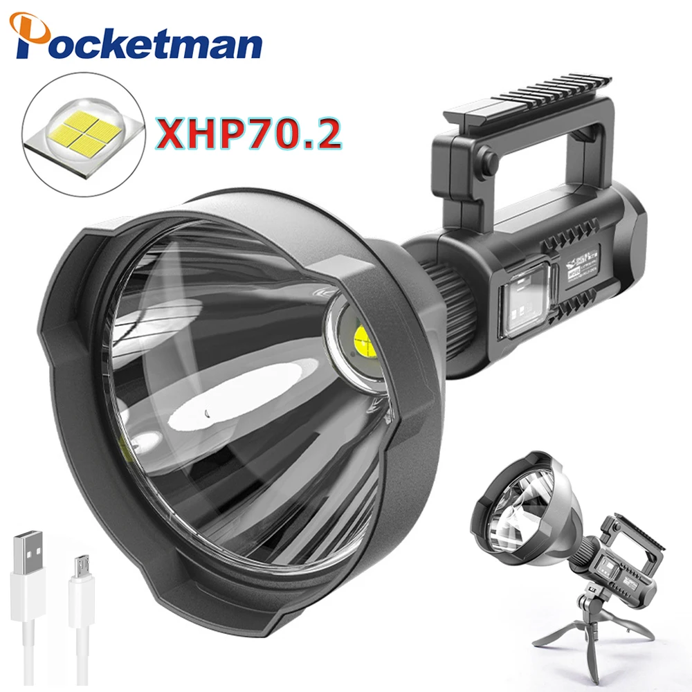 Super Powerful LED Portable Spotlights Flashlight XHP50 searchlight With P70.2 Lamp Bead Mountable bracket Suitable
Super Powerful LED Portable Spotlights Flashlight XHP50 searchlight With P70.2 Lamp Bead Mountable bracket Suitable