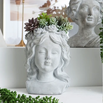 Retro Girls Human Head Vase Statue Arts Portrait Flower Pot Sculpture Cement Crafts Home Decoration Livingroom Ornament R5009
Retro Girls Human Head Vase Statue Arts Portrait Flower Pot Sculpture Cement Crafts Home Decoration Livingroom Ornament R5009