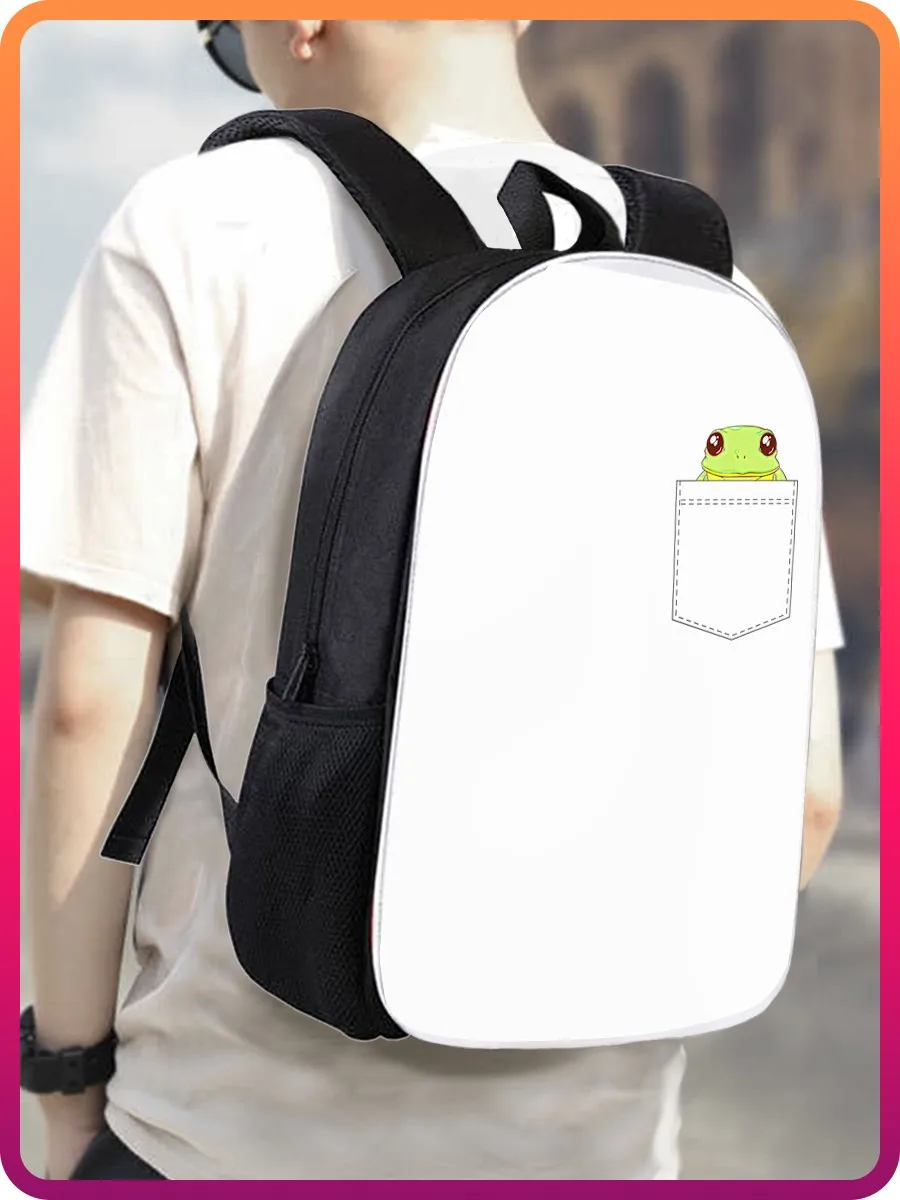 Backpack sundries pocket (cute animal Frog Pocket)-21889 backpack bag satchel вещьмешок | Багаж и сумки
