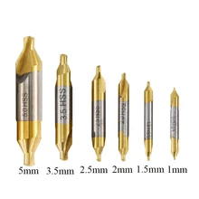 

6pcs HSS Center Drill Bits Set TiN Coated Combined Countersinks Drill 1.0-5.0mm 60 Degree Hole Cutter For Metalworking Tool