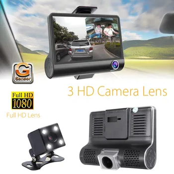 4'' 1080P HD Dual Lens Car DVR Vehicle Front Interior Video Recorder Camera Dash Cam G-Sensor Night Vision + Rearview Camera
4'' 1080P HD Dual Lens Car DVR Vehicle Front Interior Video Recorder Camera Dash Cam G-Sensor Night Vision + Rearview Camera
