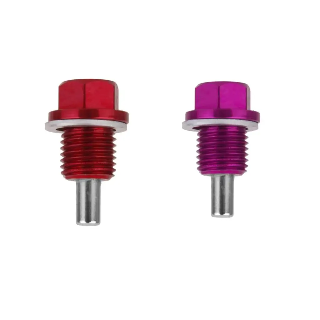 2 Pieces M14X1.5 Anodized Magnetic Engine Oil Pan Drain Plug Fits for Most of Car 2 Pieces M14X1.5 Anodized Magnetic Engine Oil Pan Drain Plug Fits for Most of Car