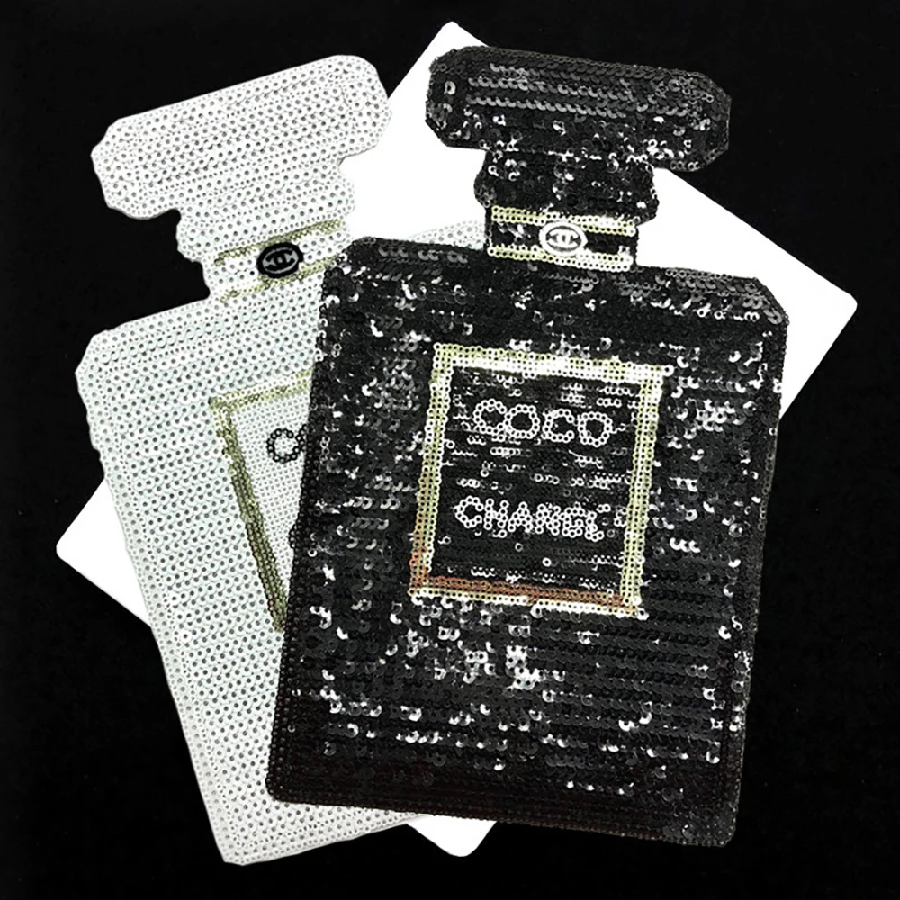1pc White Black CC Perfume Bottle Sequined Patches Sew On Iron On Patches for Clothes Sticker Applique Fabric Craft Sewing Repai
1pc White Black CC Perfume Bottle Sequined Patches Sew On Iron On Patches for Clothes Sticker Applique Fabric Craft Sewing Repai