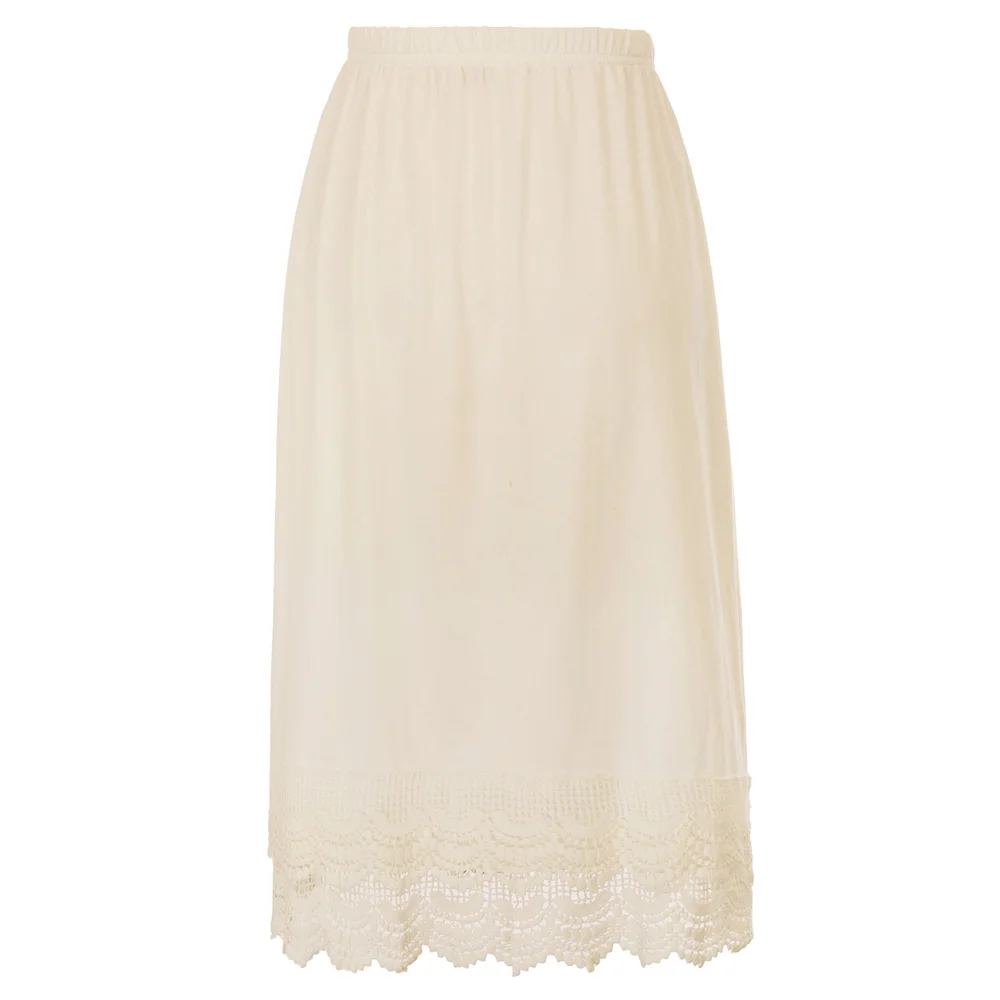Grace Karin Women's Skirts Comfortable Elastic Waist Lace Trim Cotton Skirt Extender Summer Elegant Knee Length Lady Petticoat Grace Karin Women's Skirts Comfortable Elastic Waist Lace Trim Cotton Skirt Extender Summer Elegant Knee Length Lady Petticoat