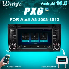 PX6 2 DIN Android 10 autoradio pour Audi A3 8P 2003-2012 S3 2006-2012 RS3 Sportback 2011 2din radio magnétophone stéréo audio BT(China)
