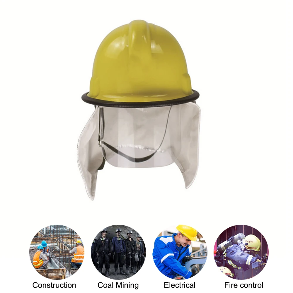 Safety Helmet hard hat Fire Fighter Rescue Helmet Safety Cap with Fire Insulation Aluminum Foil Shawl PC Anti-scratch Mask
Safety Helmet hard hat Fire Fighter Rescue Helmet Safety Cap with Fire Insulation Aluminum Foil Shawl PC Anti-scratch Mask