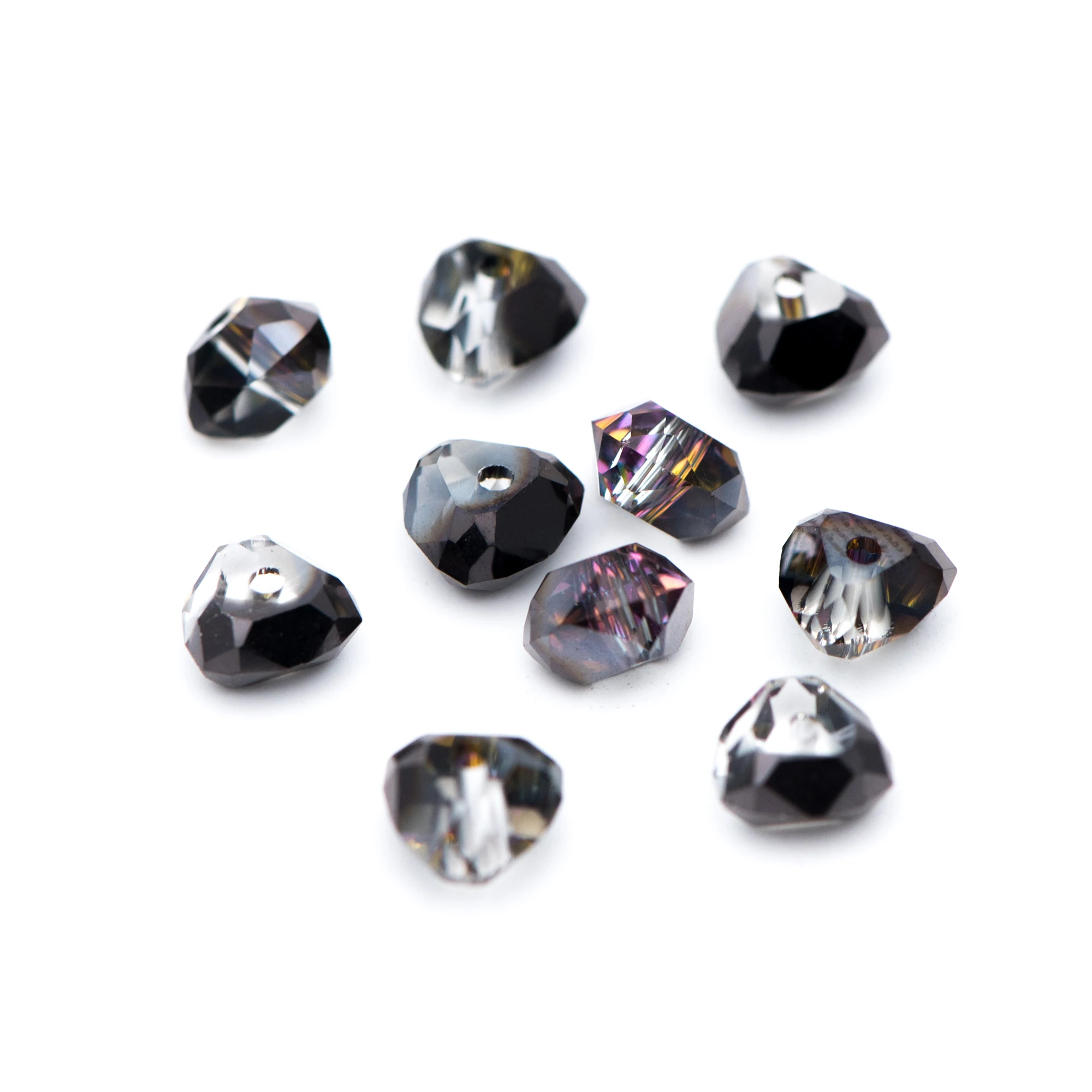 Crystal Triangle Spacer Beads 7.5mm, Faceted Glass Triangle Beads, Sparkly Black Rose (TS95-6)/ 95 beads
Crystal Triangle Spacer Beads 7.5mm, Faceted Glass Triangle Beads, Sparkly Black Rose (TS95-6)/ 95 beads