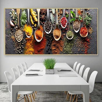 Kitchen Grains Spices Spoon Peppers Canvas Art Painting Scandinavian Posters and Prints Wall Art Food Picture Living Room Decor 
Kitchen Grains Spices Spoon Peppers Canvas Art Painting Scandinavian Posters and Prints Wall Art Food Picture Living Room Decor