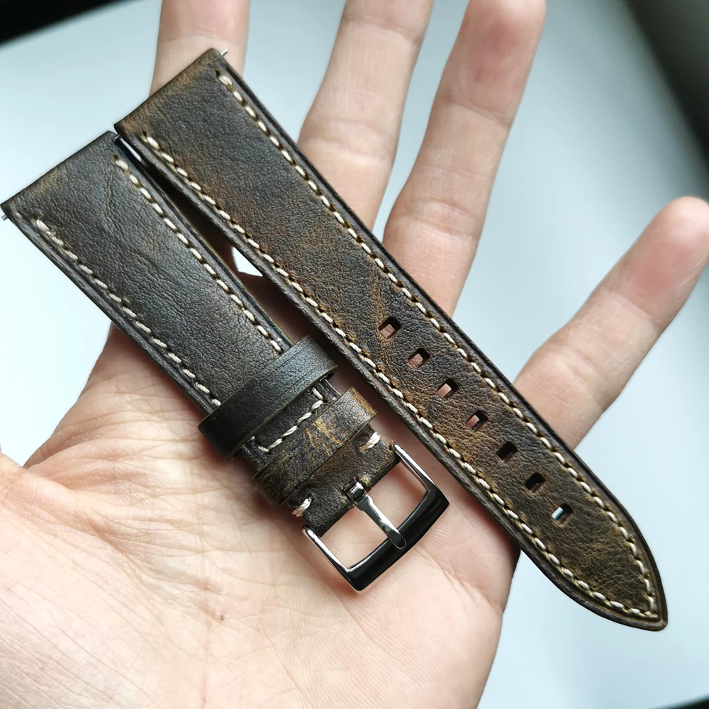 18mm 19mm 20mm 21mm 22mm Crazy Horse Skin Genuine Leather Watch Band Straps high quality Wristband Retro Bracelet Oil wax belt
18mm 19mm 20mm 21mm 22mm Crazy Horse Skin Genuine Leather Watch Band Straps high quality Wristband Retro Bracelet Oil wax belt