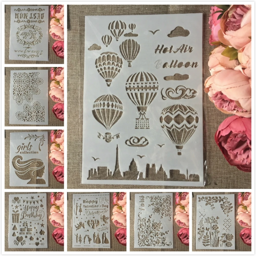8Pcs A4 European Style Balloon Girl DIY Layering Stencils Painting Scrapbook Coloring Embossing Album Decorative Card Template
8Pcs A4 European Style Balloon Girl DIY Layering Stencils Painting Scrapbook Coloring Embossing Album Decorative Card Template