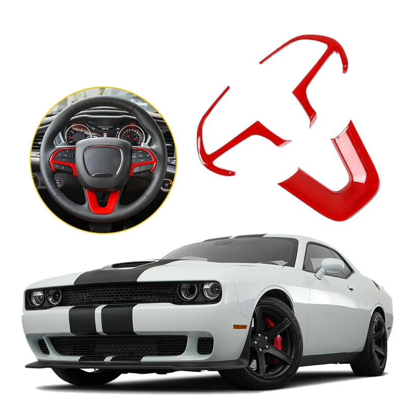 3X Red Car Steering Wheel Interior Trim Cover for Dodge Challenger/Charger 15-19
3X Red Car Steering Wheel Interior Trim Cover for Dodge Challenger/Charger 15-19