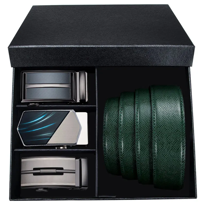 Fashion Green Yellow Black Colorful Leather Cowskin Genuine Belts for Men Luxury Men's Gift Box Set Three Buckles Belts for Men
Fashion Green Yellow Black Colorful Leather Cowskin Genuine Belts for Men Luxury Men's Gift Box Set Three Buckles Belts for Men