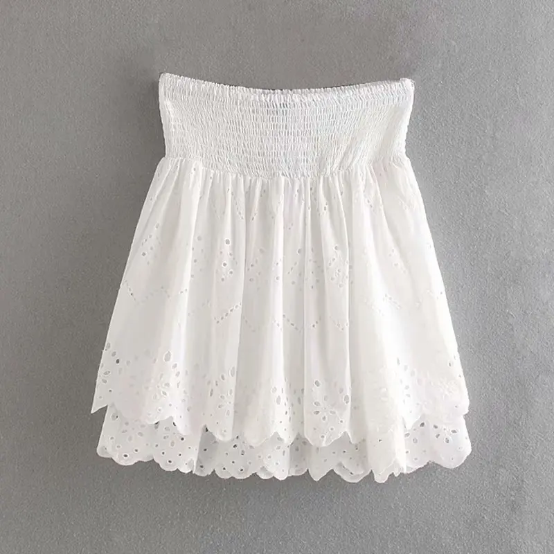 Summer Mini White Cotton skirts Womens Pleated Hollow Out Embroider Floral Double Layer A-line Sweet Lace Skirt
Summer Mini White Cotton skirts Womens Pleated Hollow Out Embroider Floral Double Layer A-line Sweet Lace Skirt