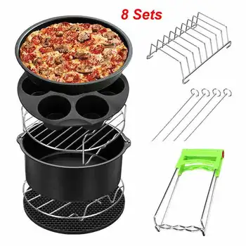 Air Fryer Accessories Set of 8 Suitable for all standard air fryer(3.7QT)to XL air fryers(5.8QT)
Air Fryer Accessories Set of 8 Suitable for all standard air fryer(3.7QT)to XL air fryers(5.8QT)