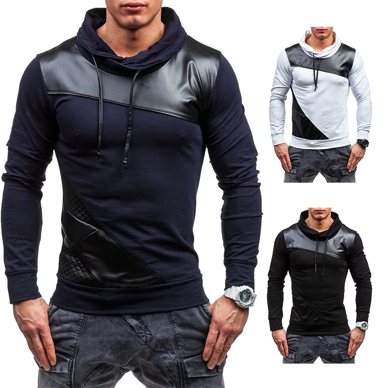 Men's Sweater Autumn Leather Patchwork Round Neck Scarf Sweatshirt Personality Slimming Breathable Men New Pullover Jacket
Men's Sweater Autumn Leather Patchwork Round Neck Scarf Sweatshirt Personality Slimming Breathable Men New Pullover Jacket