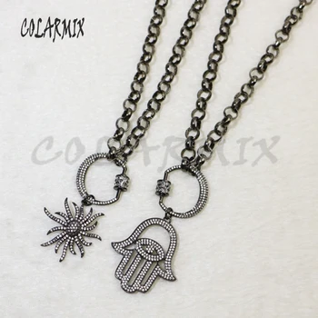 2 Pcs necklace Black gun pave Zircon pendant necklace 24''long necklace Hamsa& solar wholesale jewelry Chain necklace 5834
2 Pcs necklace Black gun pave Zircon pendant necklace 24''long necklace Hamsa& solar wholesale jewelry Chain necklace 5834