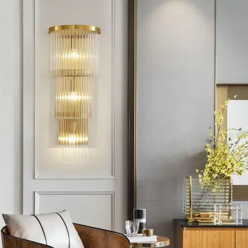 Postmodern crystal wall lamp gold wall sconce lights AC110V 220V fashion luxury lustre living room bedroom light fixtures
Postmodern crystal wall lamp gold wall sconce lights AC110V 220V fashion luxury lustre living room bedroom light fixtures