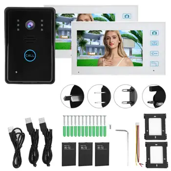 7in TFT Video Intercom 2Monitors 2.4G Wireless Door Phone Doorbell IR Night Vision Waterproof Security System 100-240V
7in TFT Video Intercom 2Monitors 2.4G Wireless Door Phone Doorbell IR Night Vision Waterproof Security System 100-240V
