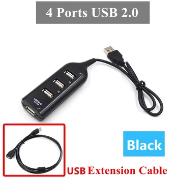 YelWong USB 허브 2.0 미니 멀티 USB 분배기, PC 노트북 컴퓨터 윈도우 맥용, 4 인 1 확장기, 다중 포트