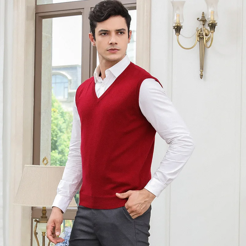 New Style V-neck Pullover Mountain Cashmere Sweater MEN'S Sleeveless Waistcoat Autumn & Winter Middle-aged Sweetheart Neckline W
New Style V-neck Pullover Mountain Cashmere Sweater MEN'S Sleeveless Waistcoat Autumn & Winter Middle-aged Sweetheart Neckline W