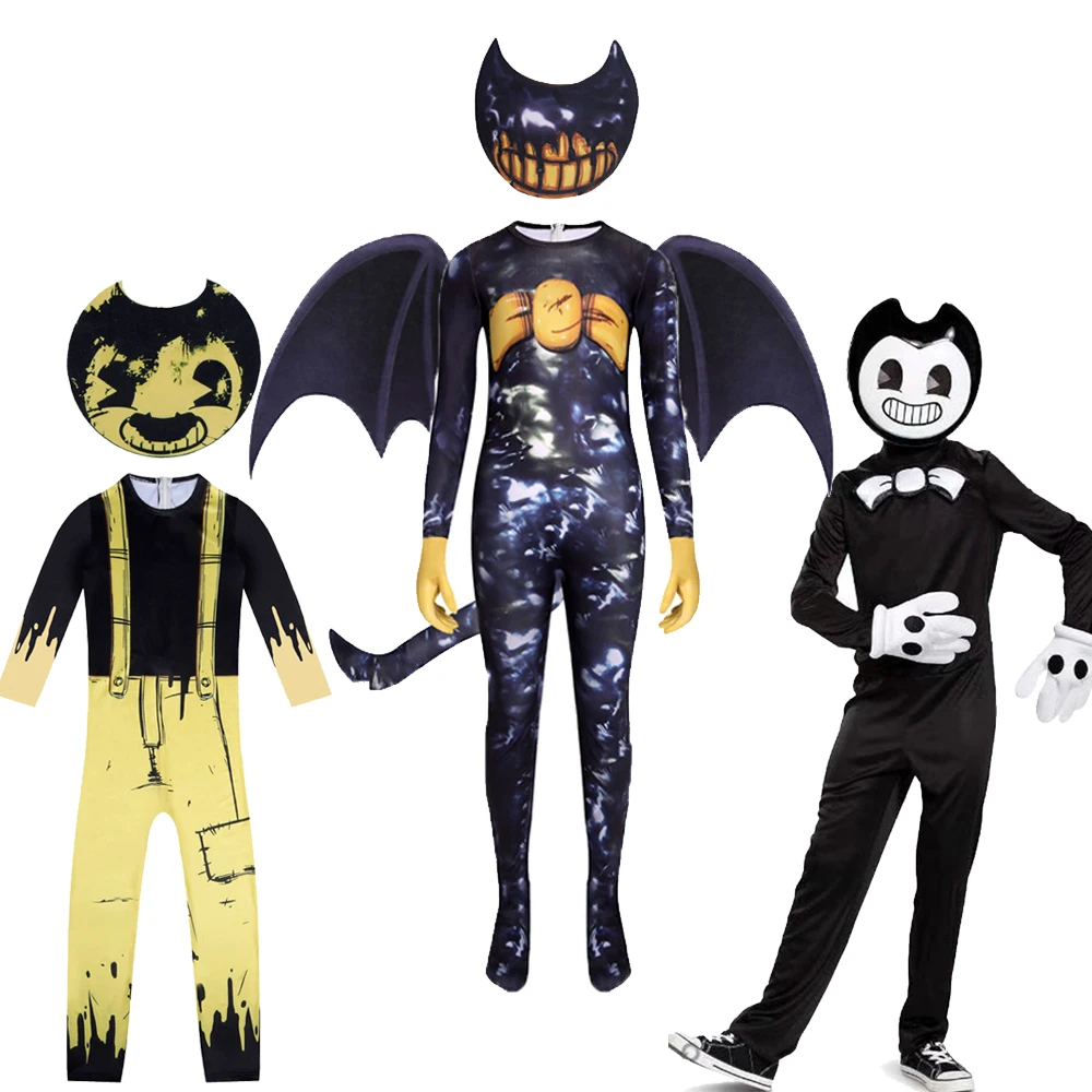 Kids Boys Girls Anime Game Disfraces Jumpsuit Mask Outfit Halloween Cosplay Costumes Party Pretend Role Play Suit have wing |