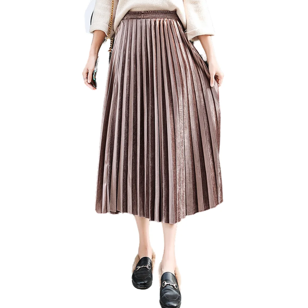 Winter Pleated Skirt Women's Autumn Vintage Velvet Black Lady Faldas Mujer Moda 2020 Casual Long Maxi High Waist Party Skirt
Winter Pleated Skirt Women's Autumn Vintage Velvet Black Lady Faldas Mujer Moda 2020 Casual Long Maxi High Waist Party Skirt