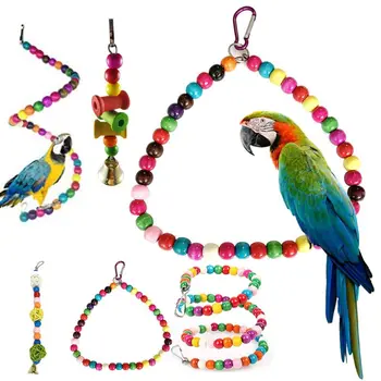 8 Pcs Bird Swing Hanging Parrot Stand Board Toys with Bells Chewing String Colorful Spiral Rope Perch Cage Decoration
8 Pcs Bird Swing Hanging Parrot Stand Board Toys with Bells Chewing String Colorful Spiral Rope Perch Cage Decoration