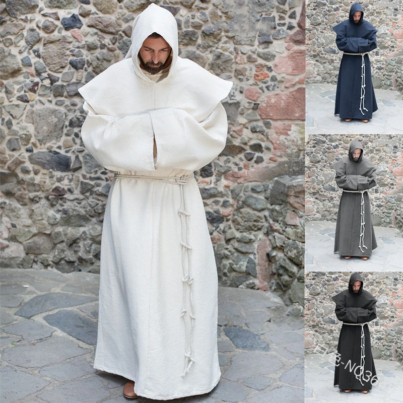 Halloween Medieval Friar Priest Retro Hooded Cloak Monk Sorcerer Wizard Loose Robe Gown Wizard Cowl Prayer Party Cosplay Costume
Halloween Medieval Friar Priest Retro Hooded Cloak Monk Sorcerer Wizard Loose Robe Gown Wizard Cowl Prayer Party Cosplay Costume