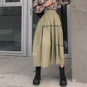 Solid Skirt 2020 Fashion Style Drawstring Design Ankle Length Slim Skirt Janpan Style All-match A Line Mid Calf Skirts Womens
Solid Skirt 2020 Fashion Style Drawstring Design Ankle Length Slim Skirt Janpan Style All-match A Line Mid Calf Skirts Womens