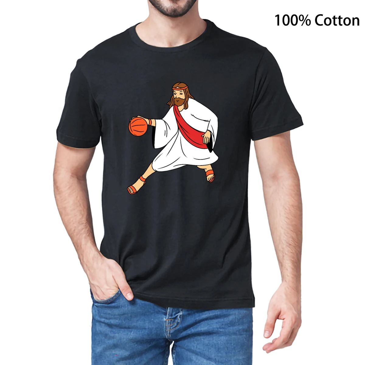 Unisex 100% Cotton Jesus Play Basketball Funny Fashion Comfortable Men's Novelty T-Shirt Women Casual Harajuku Top Tee EU Size
Unisex 100% Cotton Jesus Play Basketball Funny Fashion Comfortable Men's Novelty T-Shirt Women Casual Harajuku Top Tee EU Size