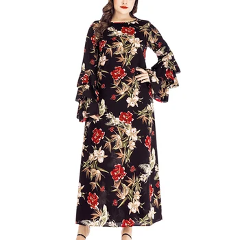 Women Plus Size Summer V Neck Floral Print Boho Style O Neck Three-layer wavy sleeves Fashion swing dresses 2019 Autumn New
Women Plus Size Summer V Neck Floral Print Boho Style O Neck Three-layer wavy sleeves Fashion swing dresses 2019 Autumn New