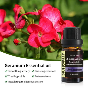 

Sweetvally 10ML Geranium Essential Oil Water-soluble Flower Fruit Relieve Stress for Humidifier Fragrance Oil Aroma Humidifier