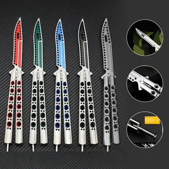 New rainbow color stainless steel knife butterfly training knife outdoor knife competition knife blunt tool no blade Butterfly
New rainbow color stainless steel knife butterfly training knife outdoor knife competition knife blunt tool no blade Butterfly