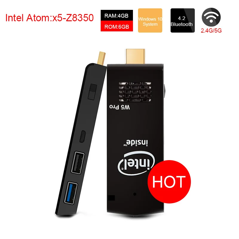 

ACEPC Mini Pc T5 Intel Z8350 Quad Core Windows 10 Wifi2.4g&5g 4k Bluetooth 4.0 Hdmi Htpc Usb Desktop Pc Windows Mini Pc Stick