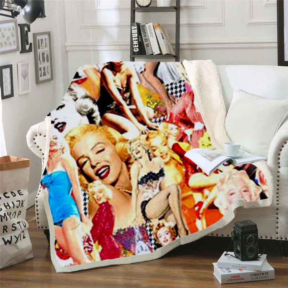 Marilyn Monroe 3d printed fleece blanket for Beds Hiking Picnic Thick Quilt Fashionable Bedspread Sherpa Throw Blanket style-9 
Marilyn Monroe 3d printed fleece blanket for Beds Hiking Picnic Thick Quilt Fashionable Bedspread Sherpa Throw Blanket style-9