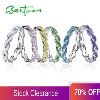 SANTUZZA 925 Sterling Silver Rings For Women Colorful Twisted Stackable Rings Eternity Rings Fashion Jewelry Handmade Enamel
SANTUZZA 925 Sterling Silver Rings For Women Colorful Twisted Stackable Rings Eternity Rings Fashion Jewelry Handmade Enamel