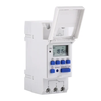 

Electronic Weekly 7 Days Programmable Digital Industrial Time Switch Relay Timer Control AC 250V 16A Din Rail Mount