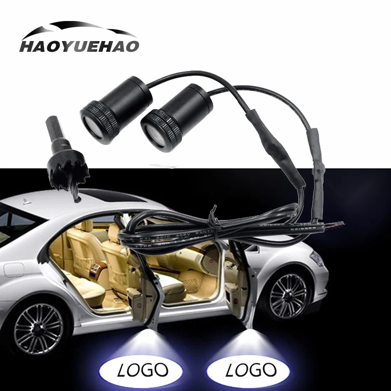 

Haoyuehao LED Metal Interchangeable Car Light 12V Welcome Light Sturdy Stable Car Accessories Suitable Any Car Avoid Danger